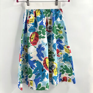 Vtg F Shay Skirt Womens 8 Bright Elasticated Waist Tutti Frutti Fruit Fun Summer